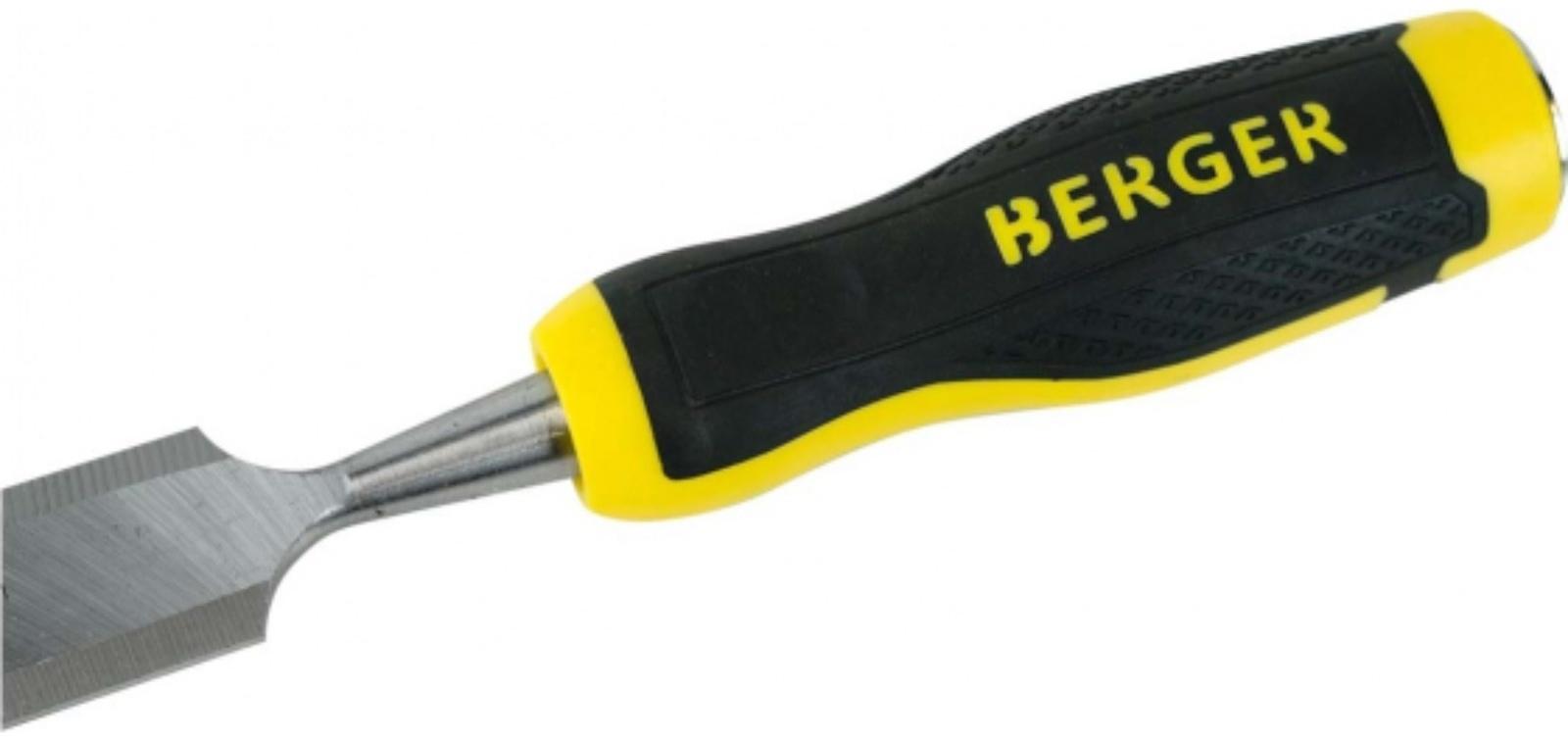 Стамеска BERGER BG1426 для обработки древесины, CrV, двухкомпонентная рукоятка, 20 мм