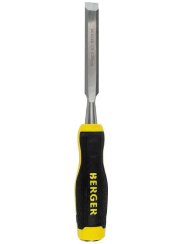 Стамеска BERGER BG1426 для обработки древесины, CrV, двухкомпонентная рукоятка, 20 мм