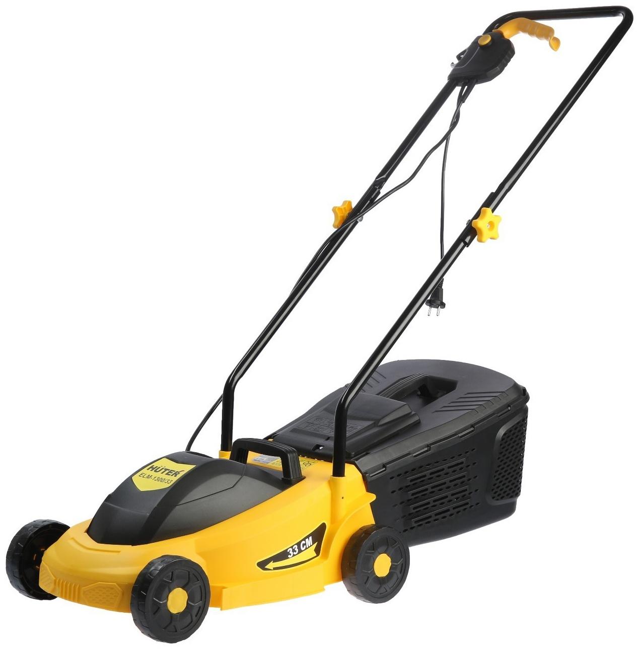 Газонокосилка электрическая Huter ELM-1300/33, 1300 Вт, ширина 33 см, высота 25-55 мм, 30 л