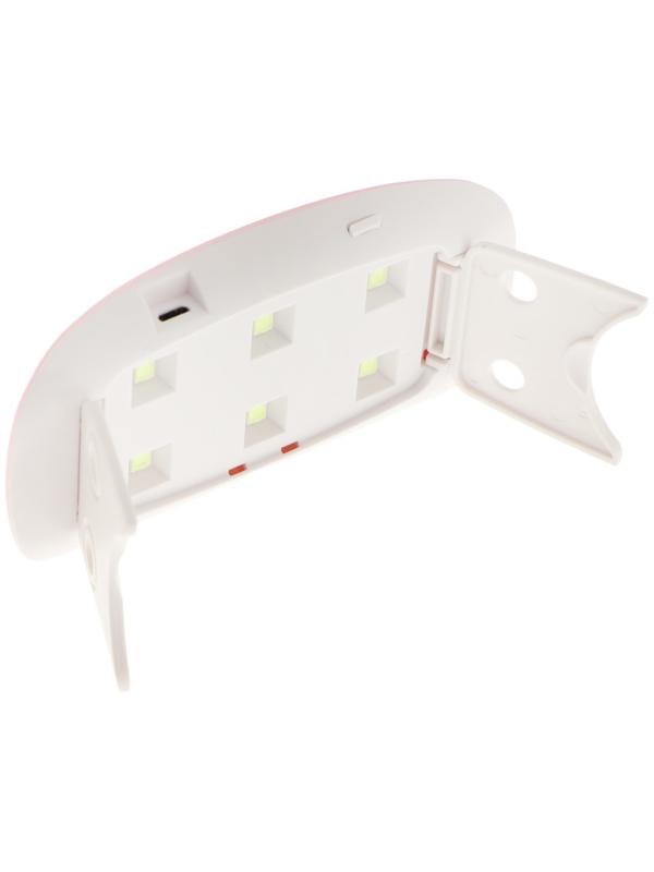 Лампа для гель лака Luazon LUF-22, LED, 6 Вт, 6 диодов, таймер 45/60 с, USB, розовая