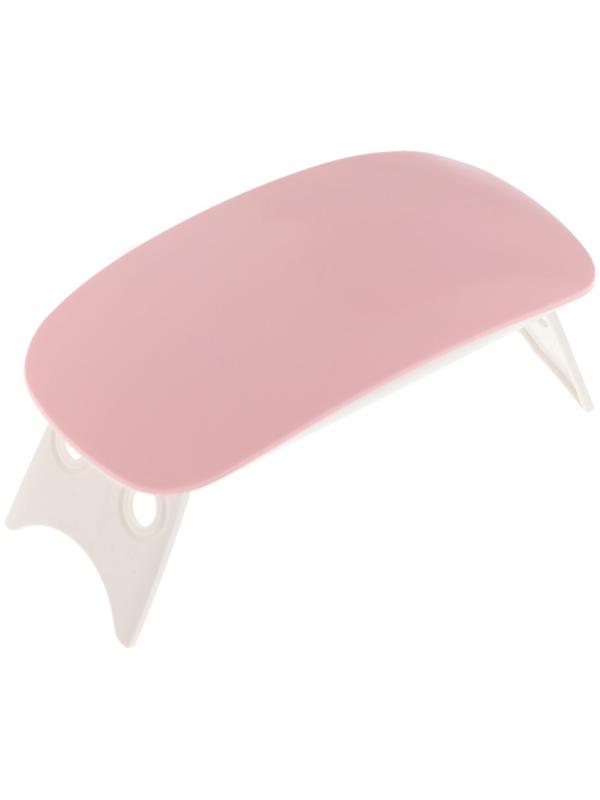 Лампа для гель лака Luazon LUF-22, LED, 6 Вт, 6 диодов, таймер 45/60 с, USB, розовая