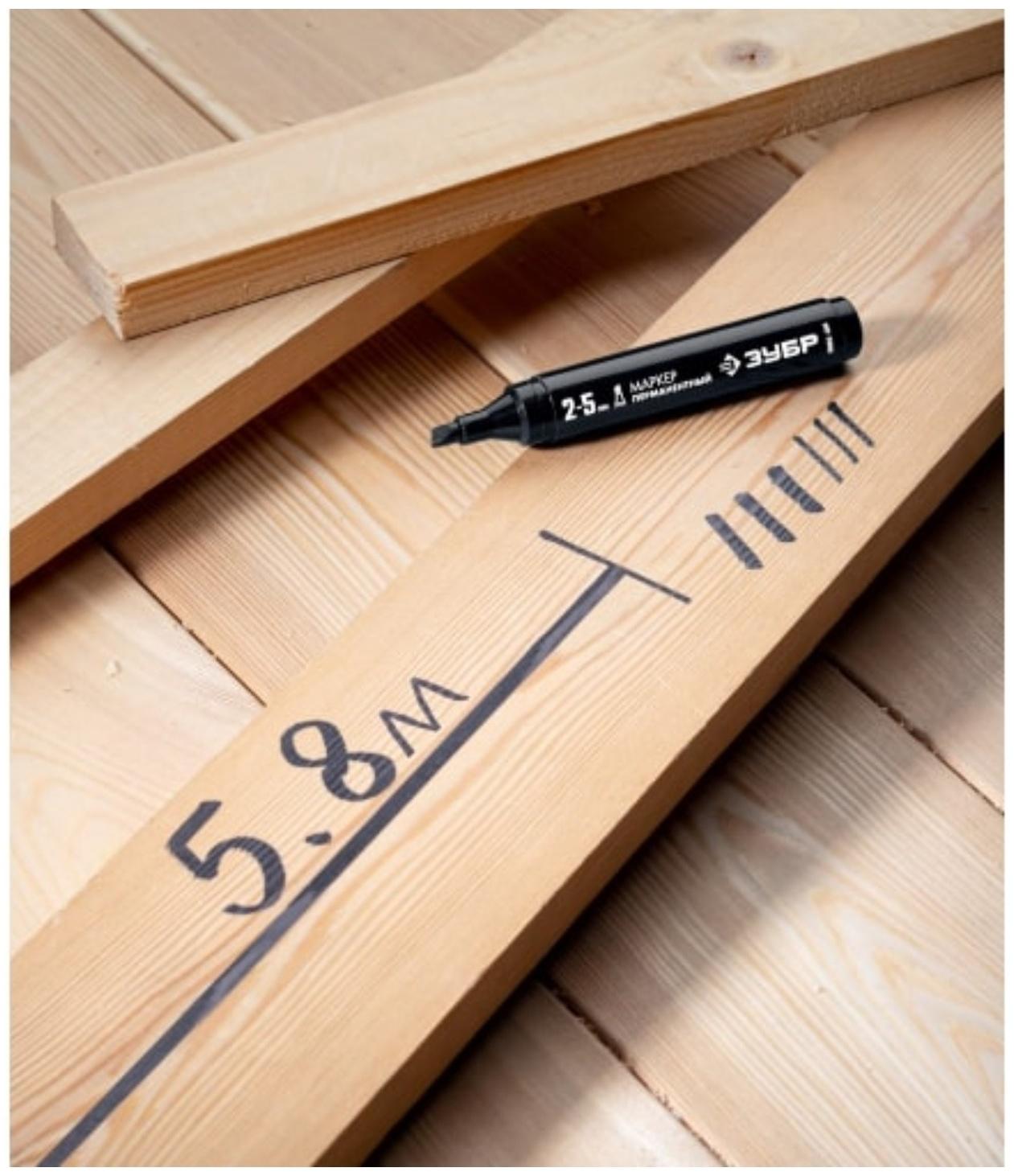 Маркер ЗУБР Профессионал 06323-2, перманентный, клиновидный, черный, 2-5 мм