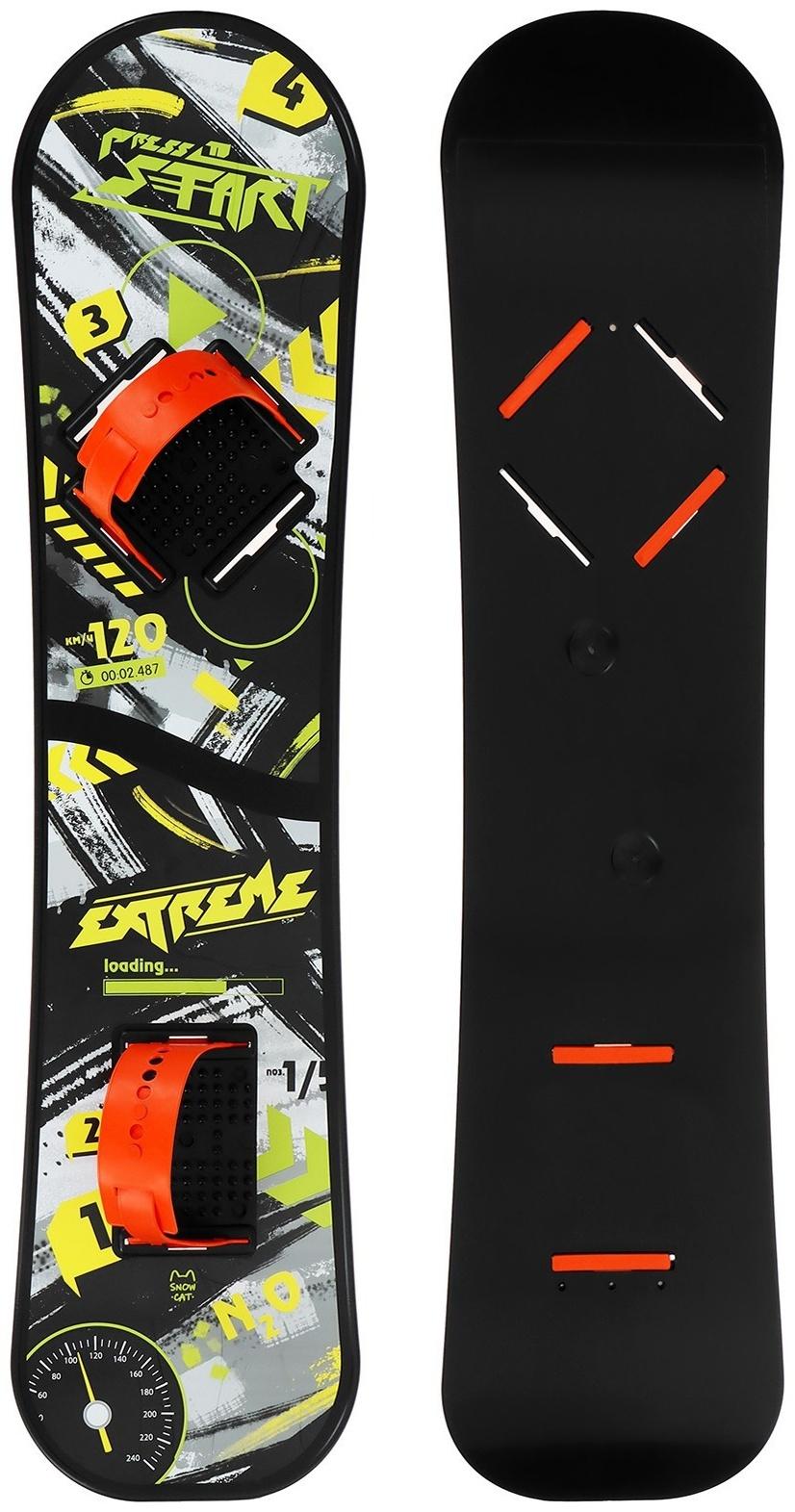 Сноуборд детский Snow Cat с облегчёнными креплениями, 95 см, цвет разноцветный