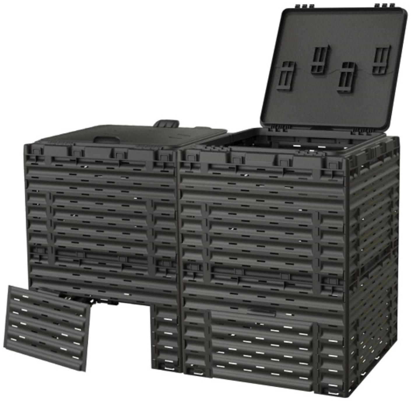 Компостер, 600 л, с крышкой, чёрный, Piteco