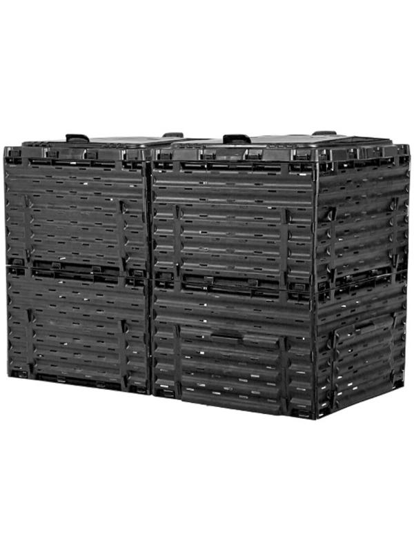 Компостер, 600 л, с крышкой, чёрный, Piteco