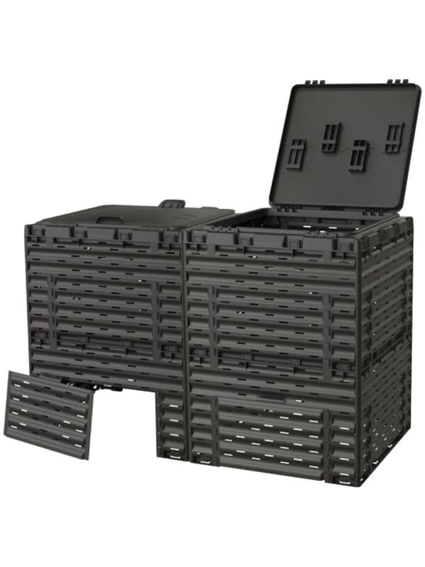 Компостер, 600 л, с крышкой, чёрный, Piteco