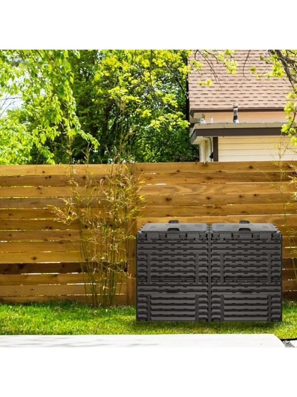 Компостер, 600 л, с крышкой, чёрный, Piteco