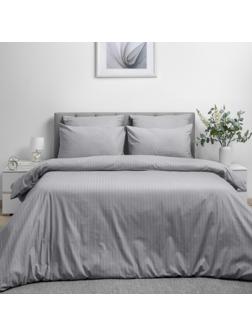 Пододеяльник 1,5сп 148х215 см, страйп-дизайн, 105г/м2, Gray Cloud 782070