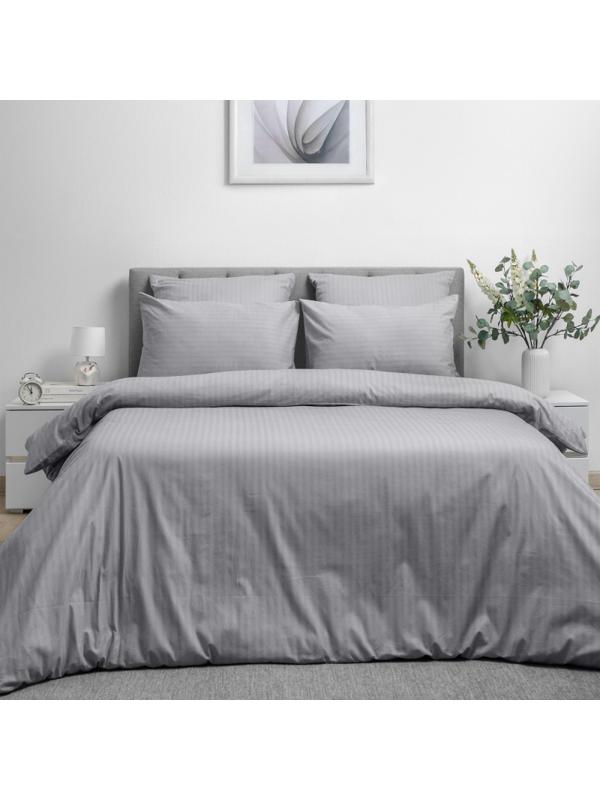 Пододеяльник 1,5сп 148х215 см, страйп-дизайн, 105г/м2, Gray Cloud 782070