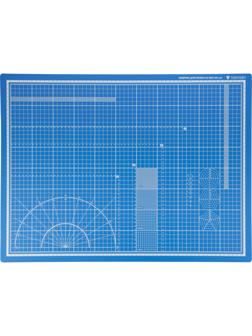 Коврик для резки TOPFORT 5ти-слойный А2 (60х45см),2х-сторонний,синий