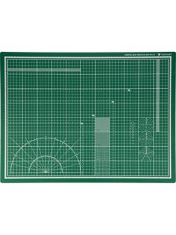 Коврик для резки TOPFORT 3х-слойный А2 (60х45см),2х-сторонний,зеленый