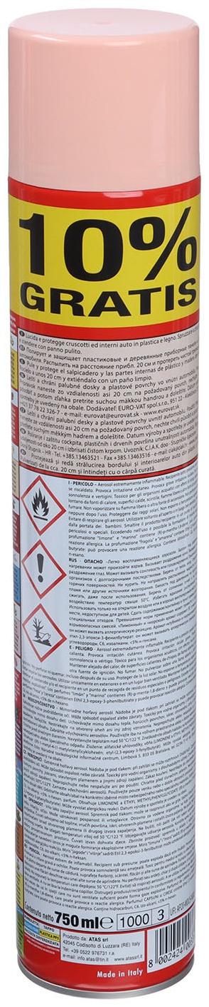 Полироль пластика Plak Персик, аэрозоль, 750 мл