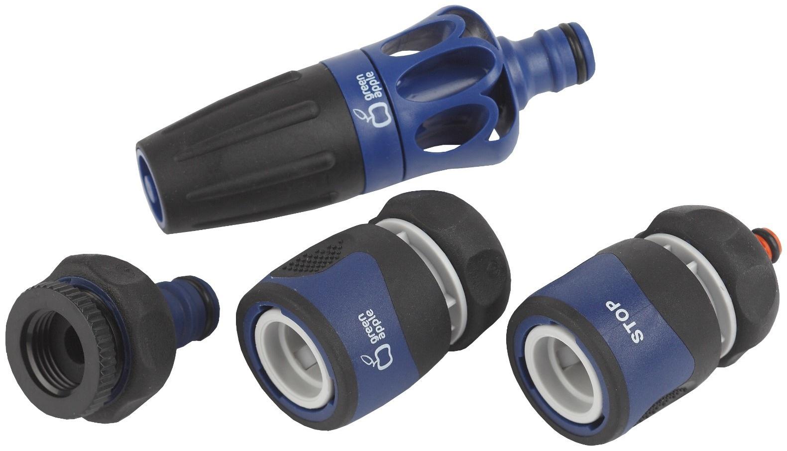 Набор: насадка для полива, коннектор, коннектор с аквастоп, адаптер, пластик