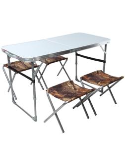 Набор стол+стулья (ССТ-К2/8 металлик/камуфляж саванна)