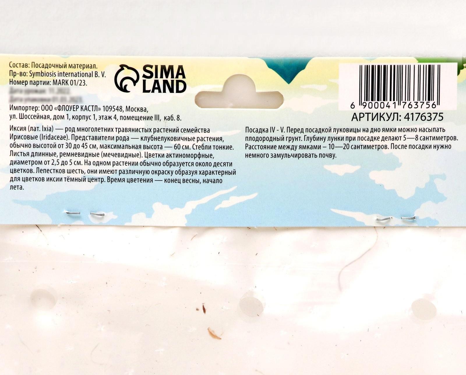 Иксия микс, р-р 5/+, 5 шт, Весна 2024