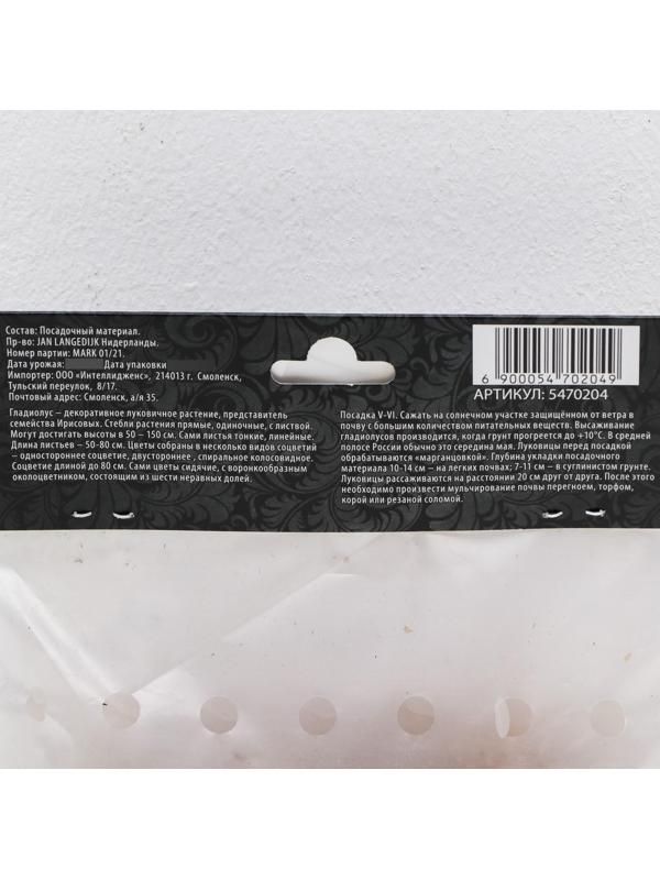 Гладиолус Низкорослый (мини) смесь сортов р-р 10/+ , 7 шт, Весна 2024