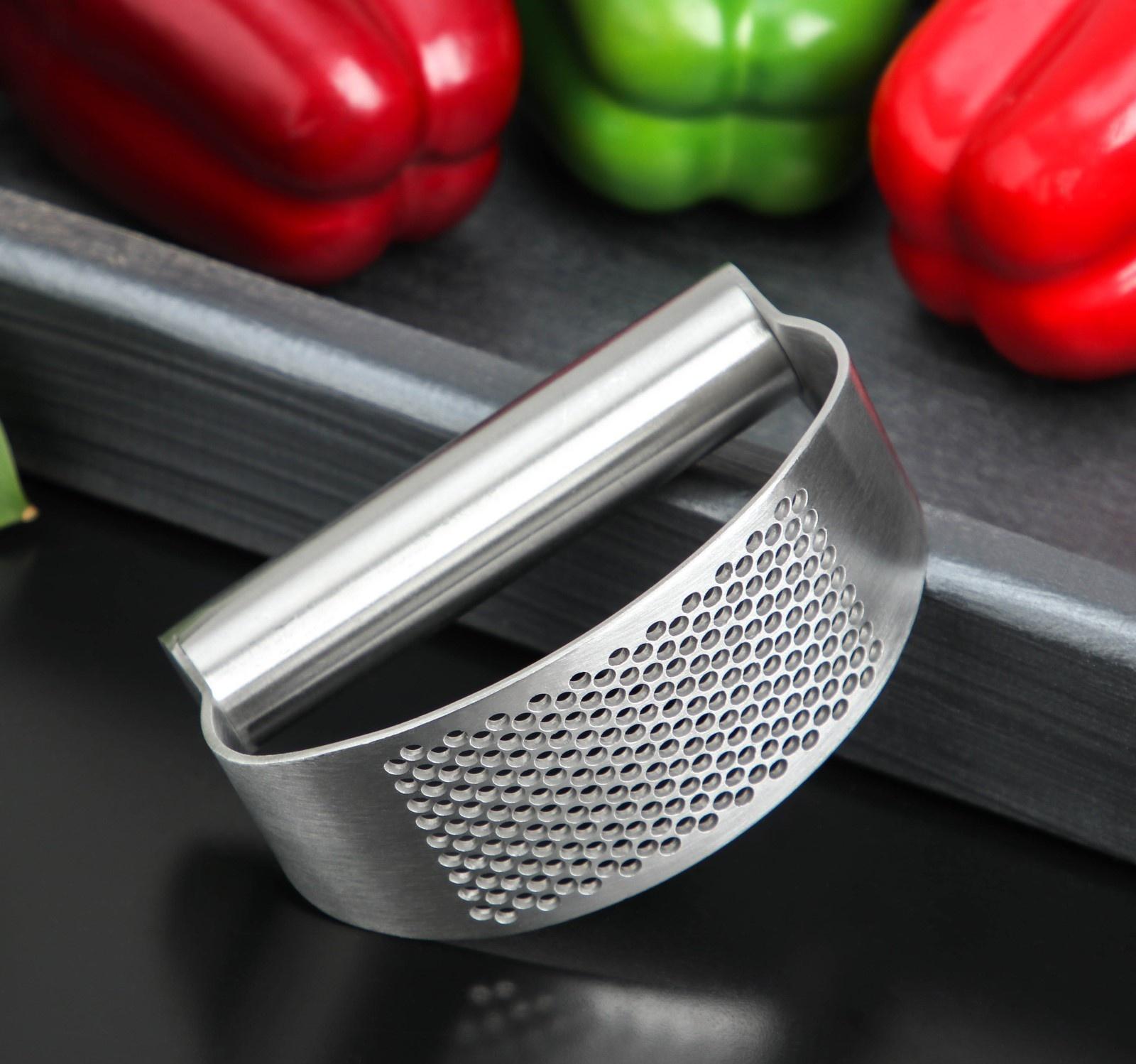 Пресс для чеснока Доляна Steel, 10×5 см, нержавеющая сталь, цвет серебряный