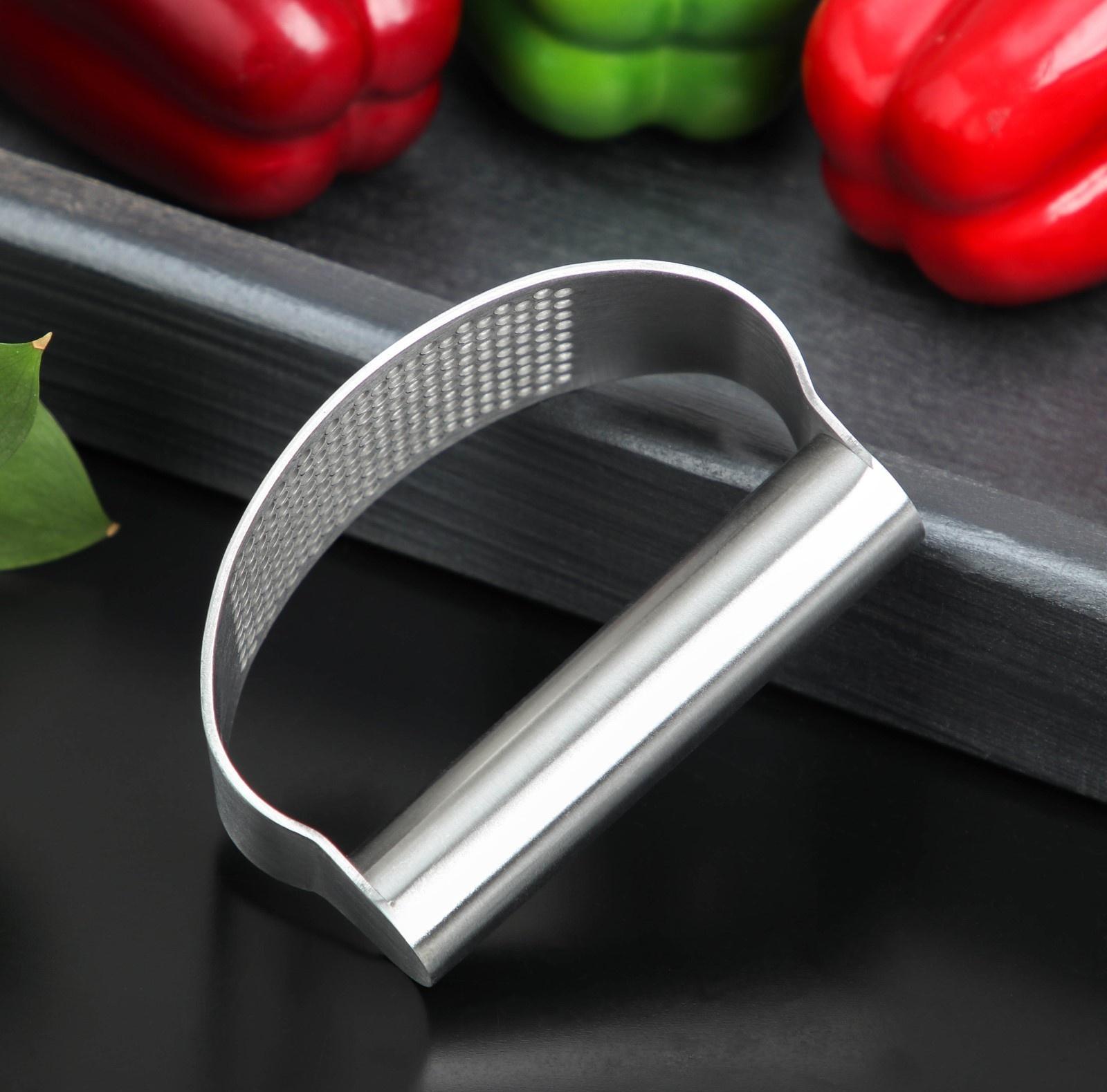 Пресс для чеснока Доляна Steel, 10×5 см, нержавеющая сталь, цвет серебряный