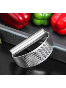 Пресс для чеснока Доляна Steel, 10×5 см, нержавеющая сталь, цвет серебряный