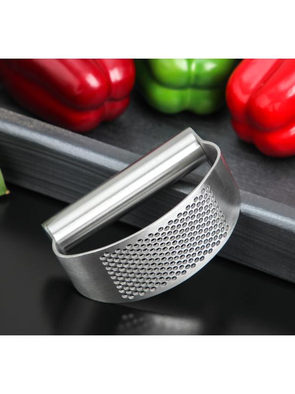 Пресс для чеснока Доляна Steel, 10×5 см, нержавеющая сталь, цвет серебряный
