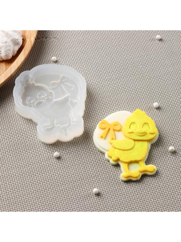 Силиконовая форма «Цыпленок с яйцом», 7,5×6,5 см, цвет прозрачный