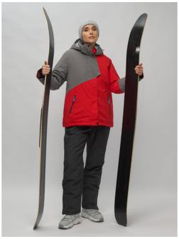 Костюм горнолыжный женский, размер 52, цвет красный