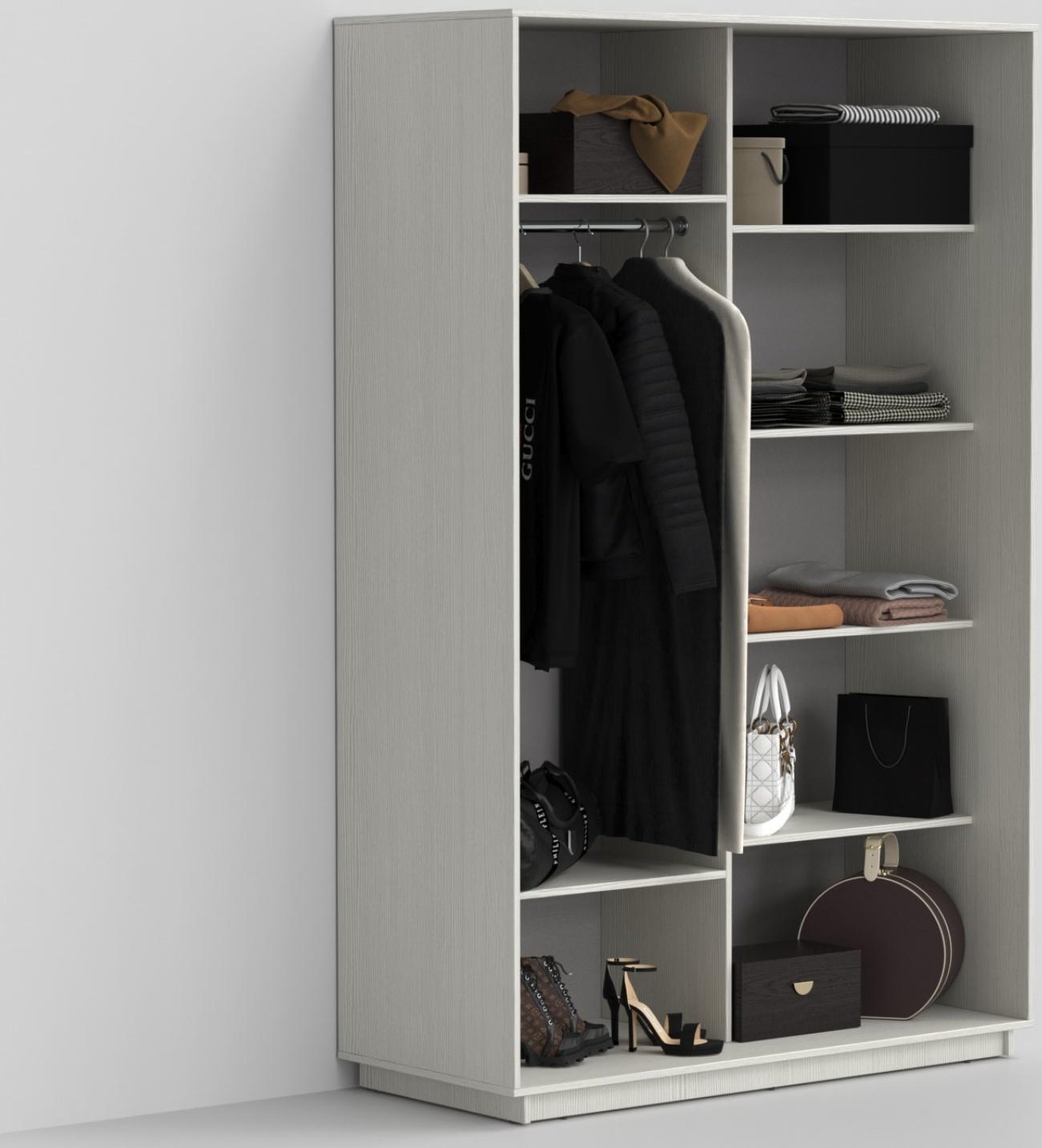 Шкаф-купе «Эко-Сим ЗЗ», 1000х600х2200 мм, зеркало, цвет выбеленное дерево