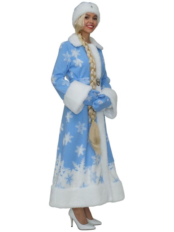 Карнавальный костюм «Снегурочка со звёздами», шубка, шапочка, рукавички, р. 52
