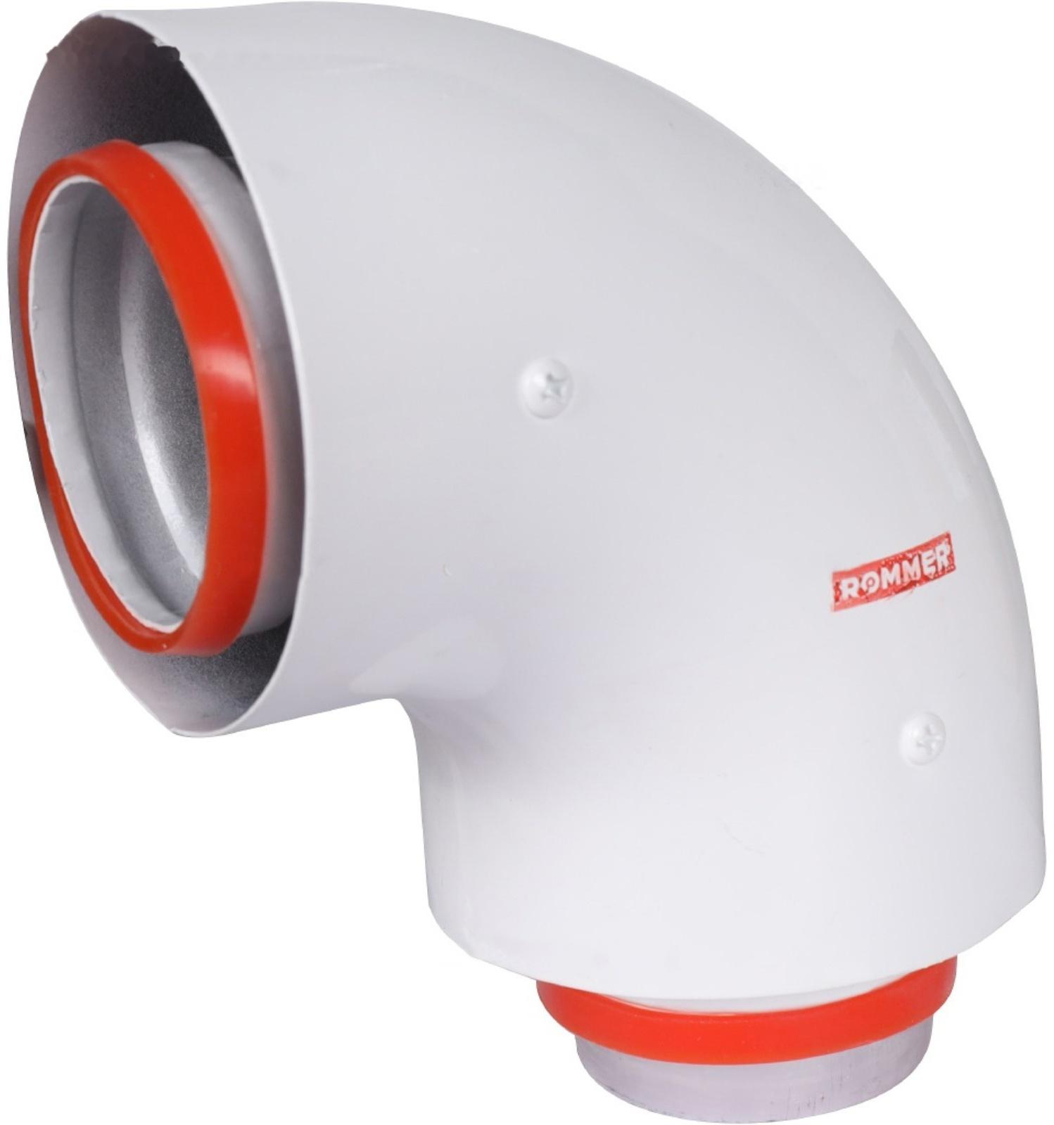 Элемент дымохода ROMMER RCA-6010-250100, начальный участок, d=60/100 мм,90°, универсальный