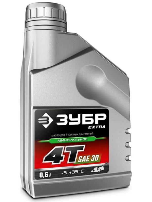 Масло ЗУБР 70613-06, 4Т-30, для 4-тактных двигателей, минеральное масло, 0.6 л