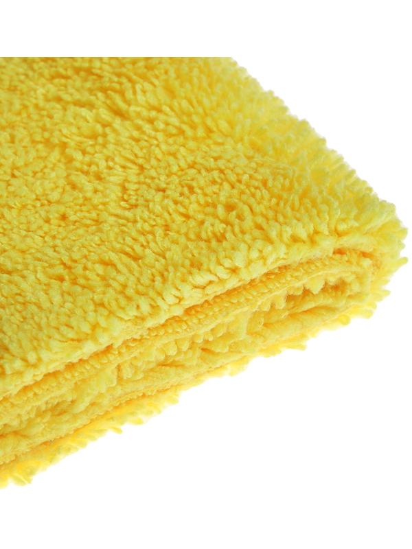 Салфетка из мягкой микрофибры пушистая, полирующая, 40 х 40 см, 400 г/м2, желтая