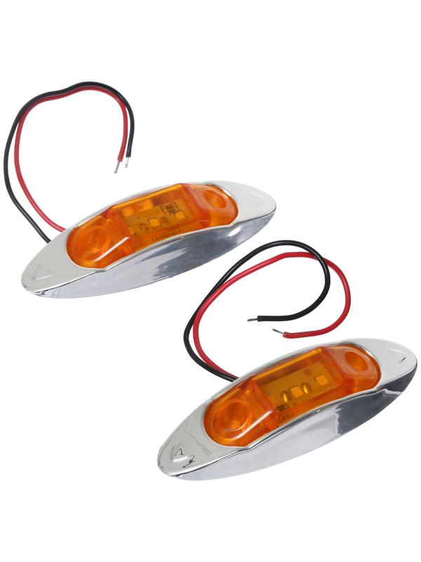 Фонари габаритные боковые задние для грузовых машин, желтый свет, 2 шт, 24 В, BD-7046-24V