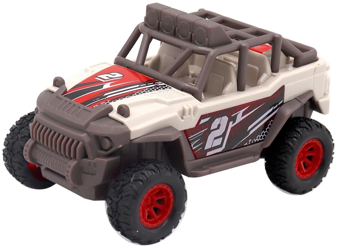 Машинка Funky Toys «Безумные гонки. Джип», со светом и звуком, 12 см, цвет красно-белый