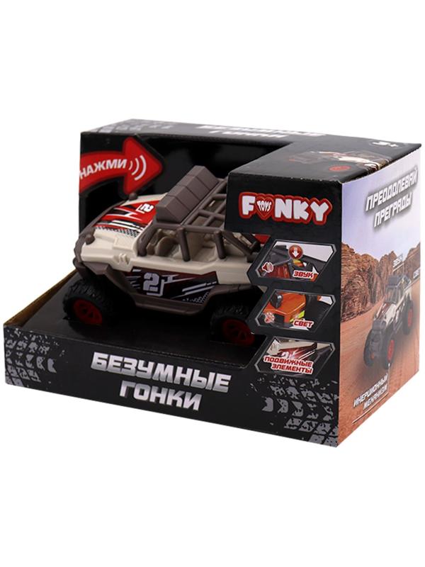 Машинка Funky Toys «Безумные гонки. Джип», со светом и звуком, 12 см, цвет красно-белый