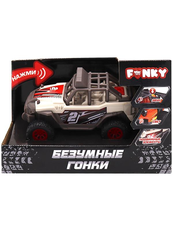 Машинка Funky Toys «Безумные гонки. Джип», со светом и звуком, 12 см, цвет красно-белый