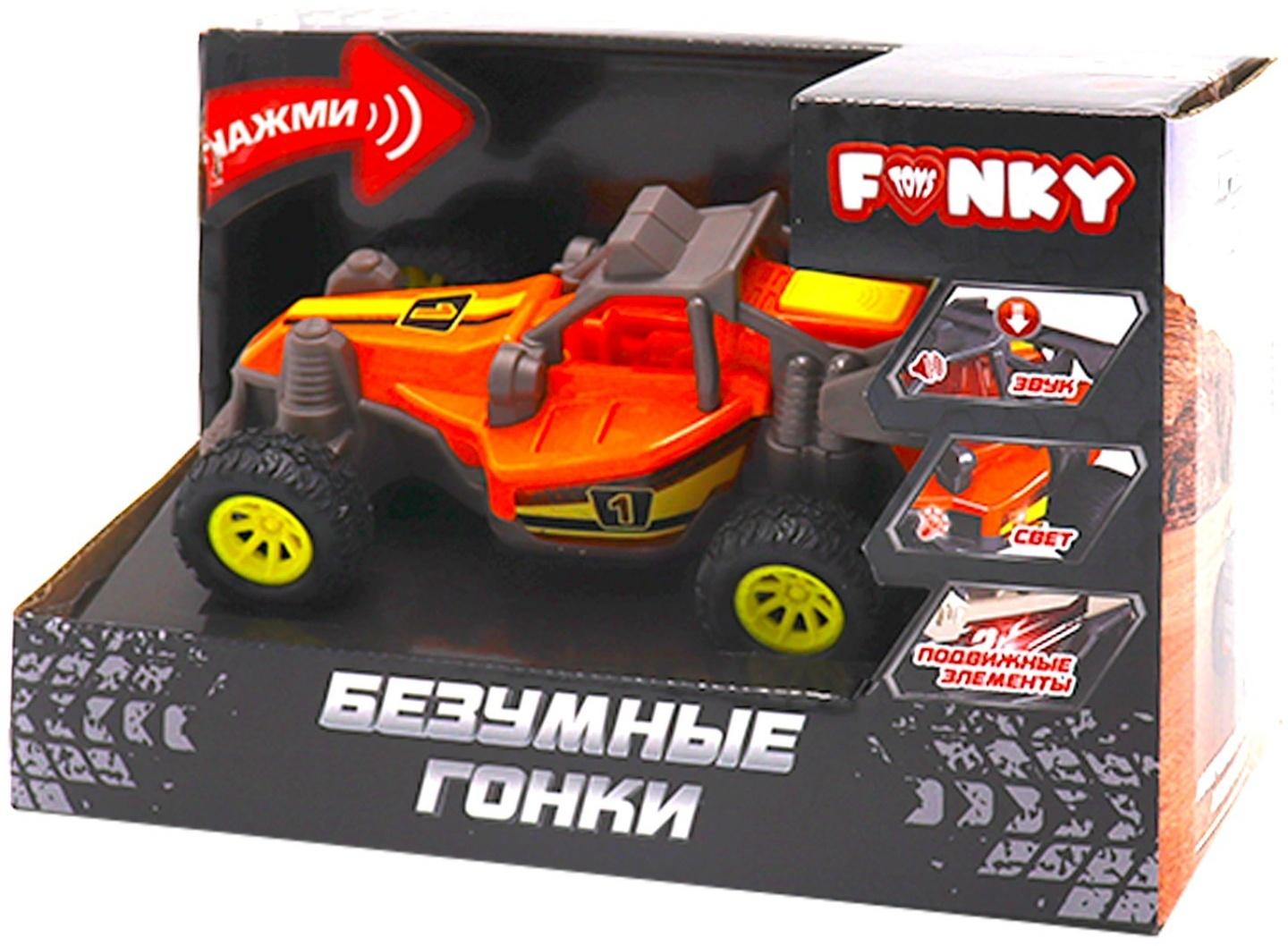 Машинка Funky Toys «Безумные гонки. Внедорожник», со светом и звуком, 12 см, цвет оранжевый