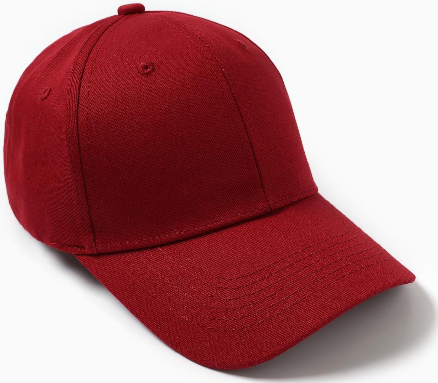 Бейсболка мужская, цвет бордо, размер 56-58