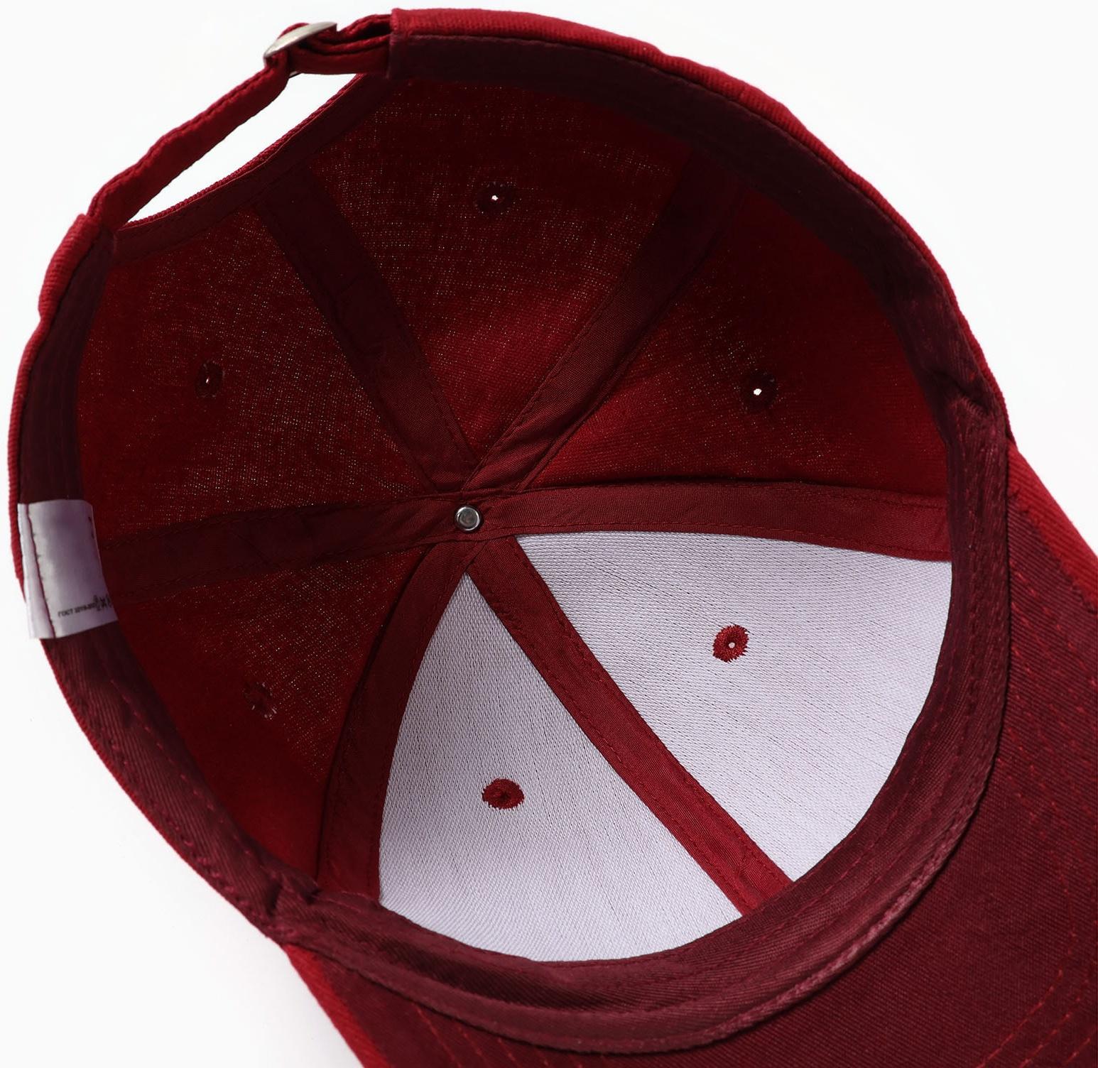 Бейсболка мужская, цвет бордо, размер 56-58