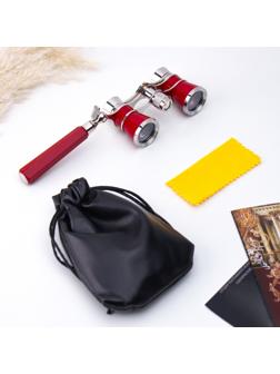 Бинокль театральный, телескопическая ручка, красный