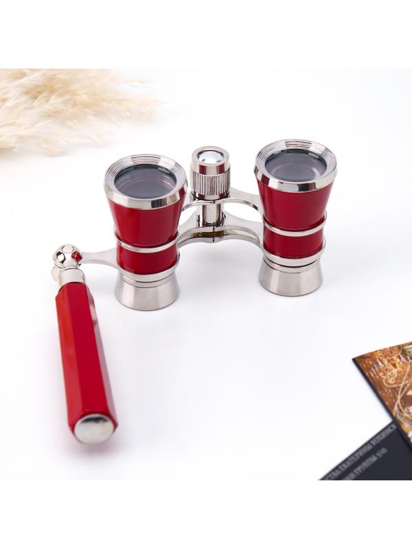 Бинокль театральный, телескопическая ручка, красный