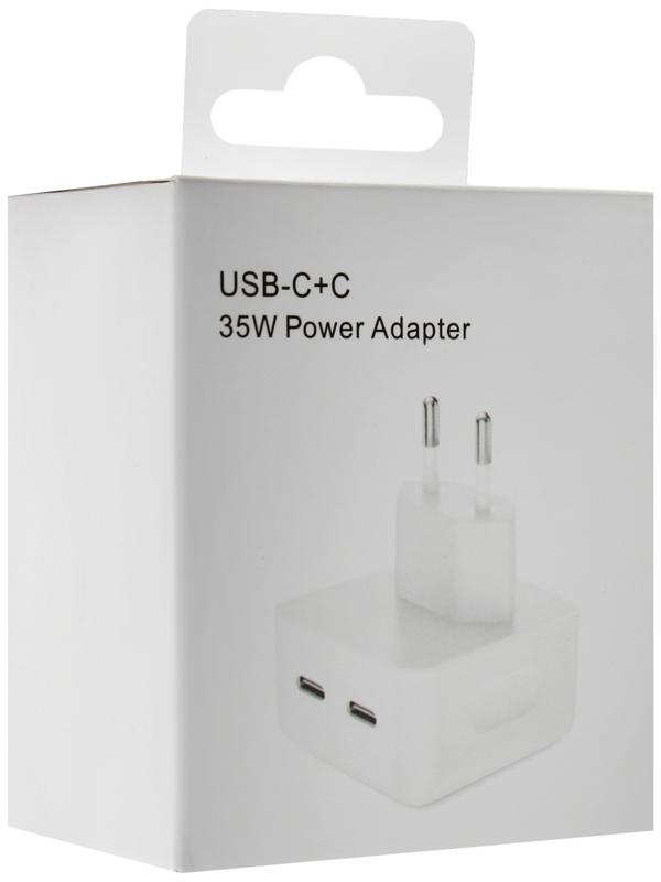 Сетевое зарядное устройство GQ-6, 2 Type-C, 3 А, 35 Вт, белое