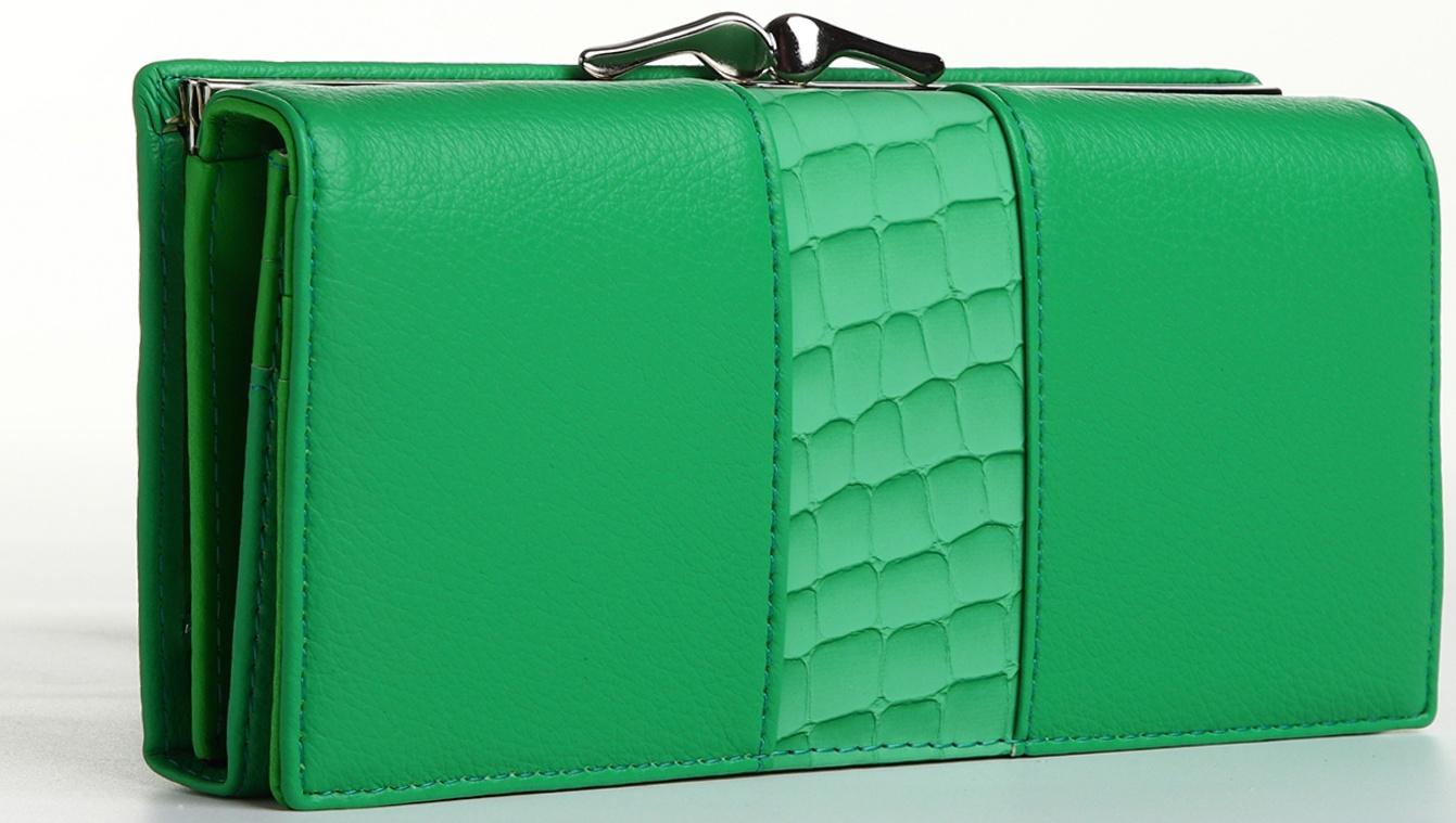Кошелёк на магните, цвет зелёный