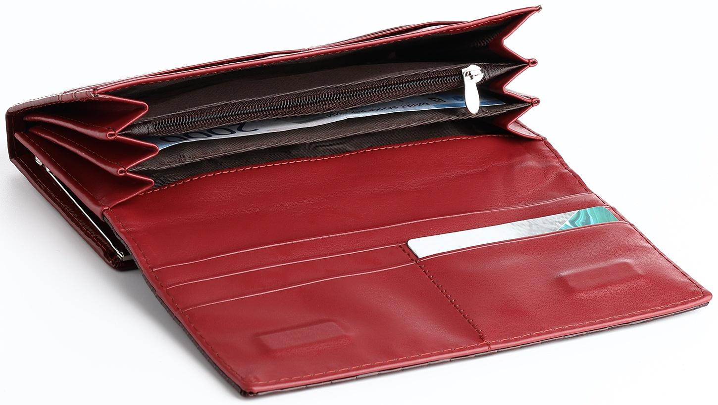 Кошелёк на магните, цвет бордовый