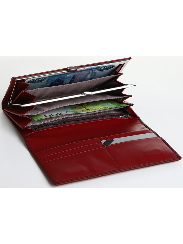 Кошелёк на магните, цвет бордовый