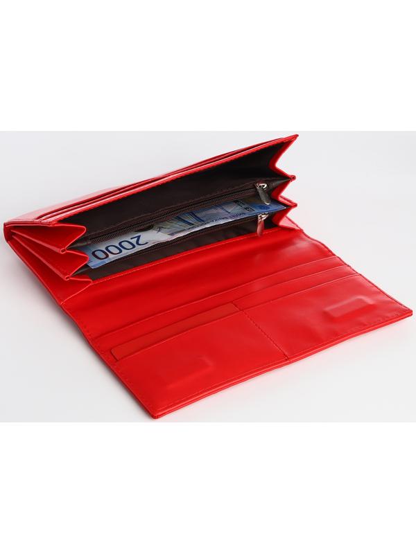 Кошелёк на магните, цвет красный