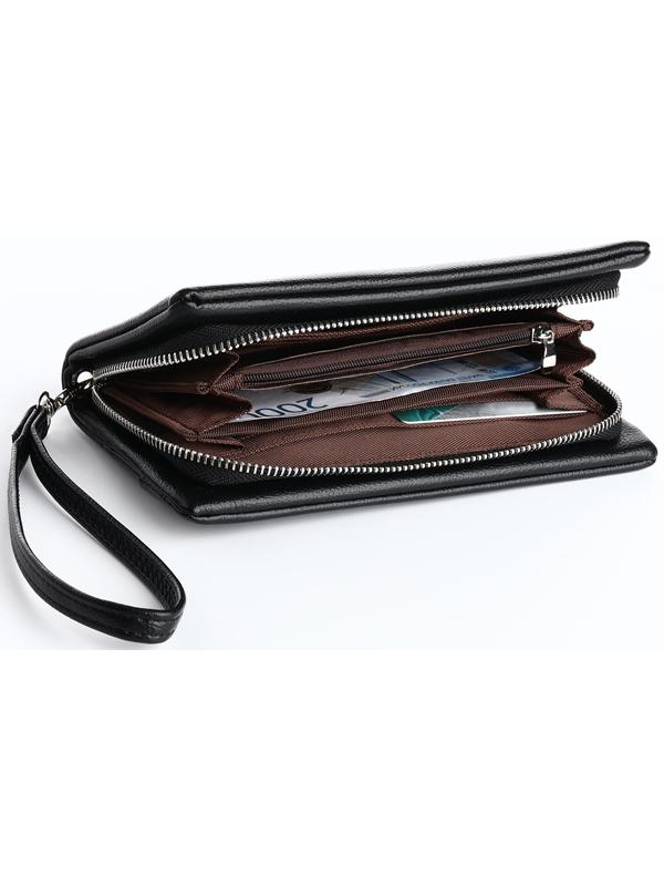 Кошелёк на молнии, цвет чёрный