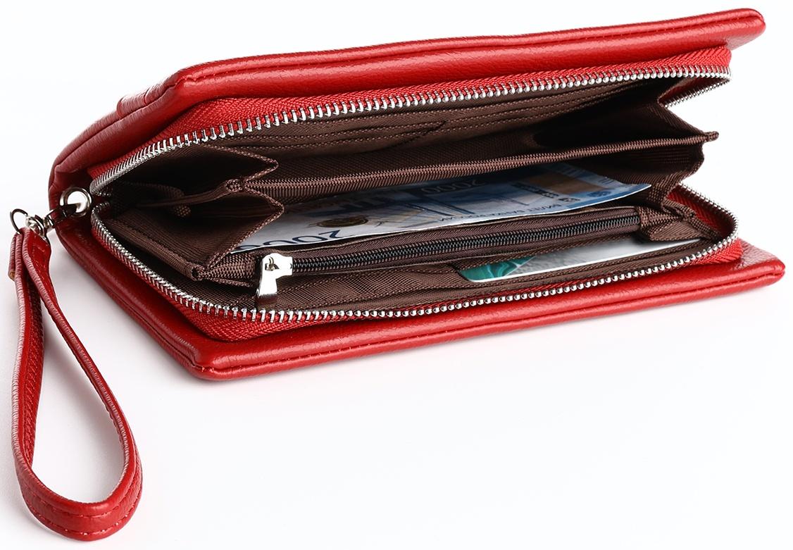 Кошелёк на молнии, цвет красный
