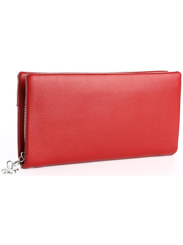 Кошелёк на молнии, цвет красный