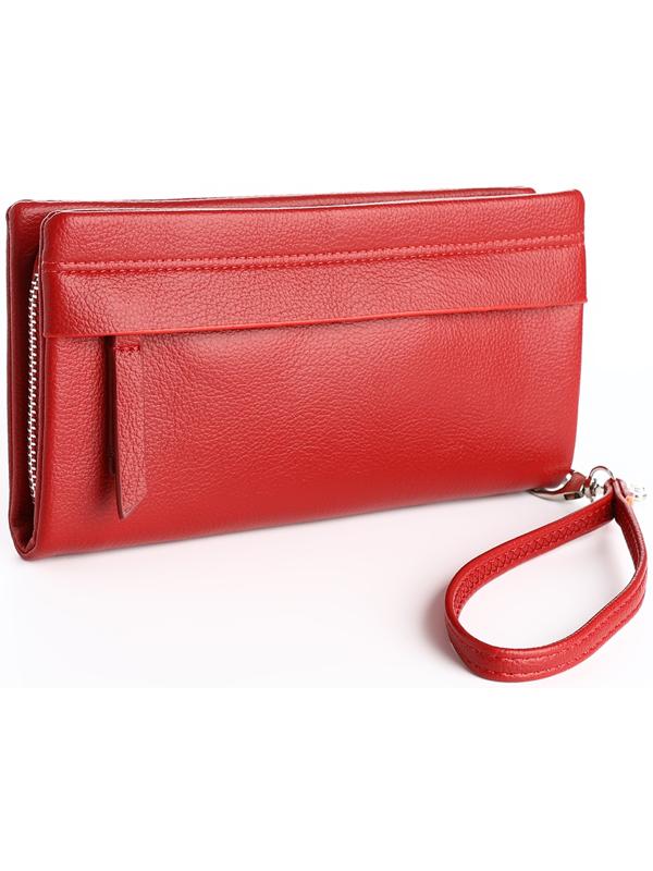 Кошелёк на молнии, цвет красный