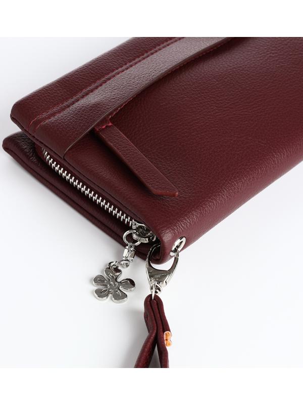 Кошелёк на молнии, цвет бордовый